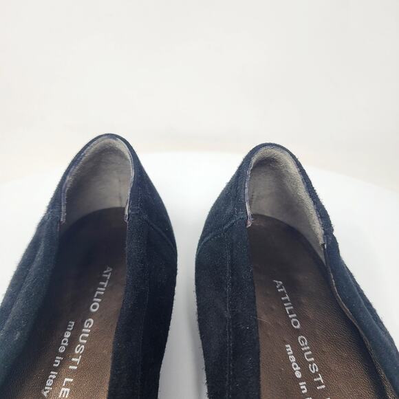 AGL Monika Cap Toe Ballet Flat EU39/US9 Black Suede & Patent Leather Rhinestone - Picture 4 of 14